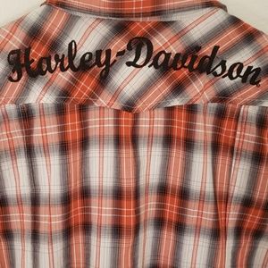 Harley Davidson Womans Button Down Plaid